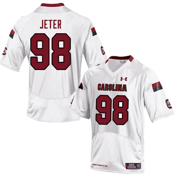 Men #98 Mitch Jeter South Carolina Gamecocks College Football Jerseys Sale-White